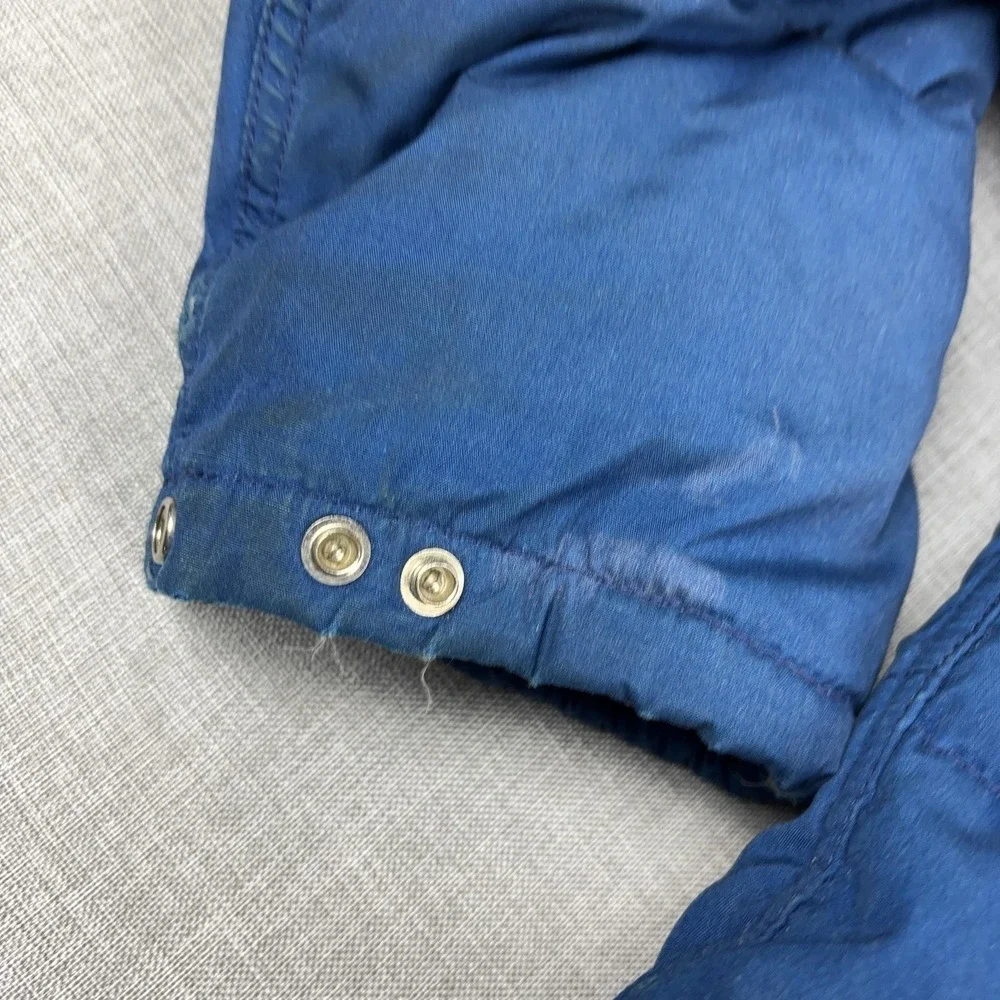 Vintage 80s The North Face Goose Down Puffer Jacket Mens XL Blue USA Brown Label